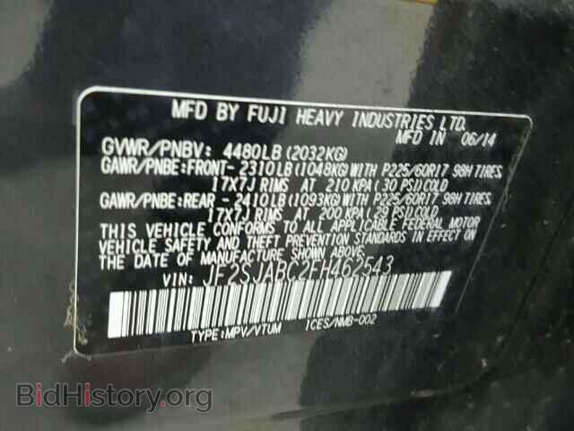 2015 SUBARU FORESTER - VIN: JF2SJABC2FH462543 - Photo 10