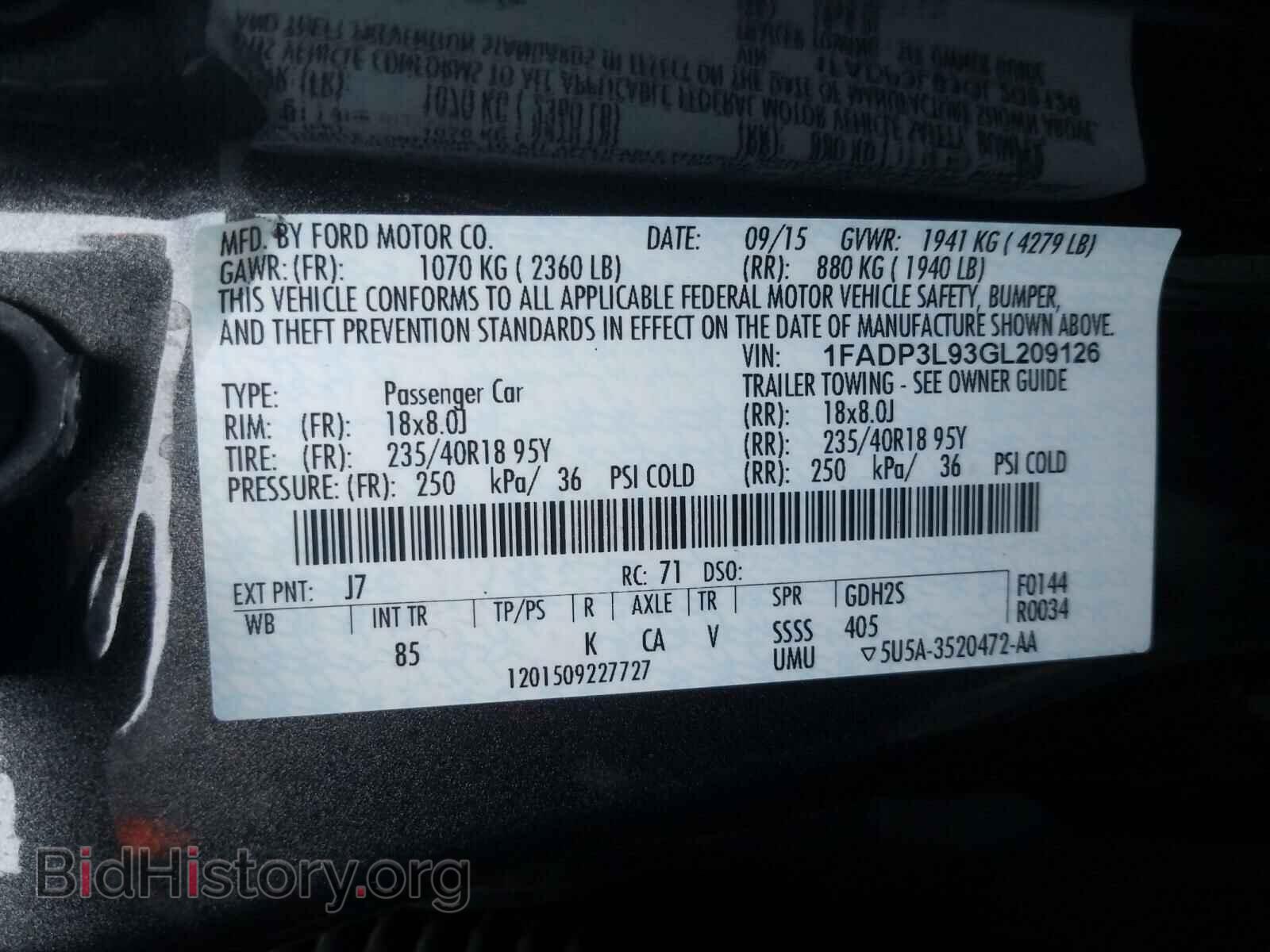 2016 FORD FOCUS - VIN: 1FADP3L93GL209126 - Фото 10