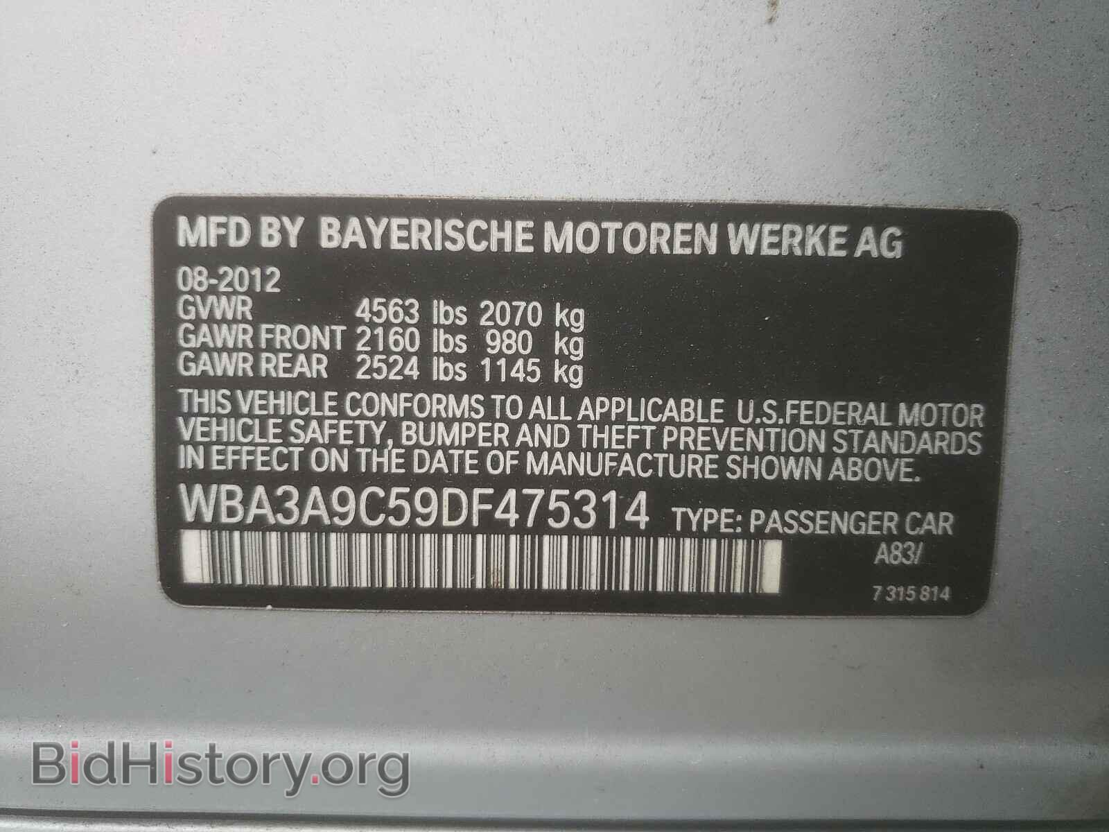 2013 BMW 3 SERIES - VIN: WBA3A9C59DF475314 - Photo 10
