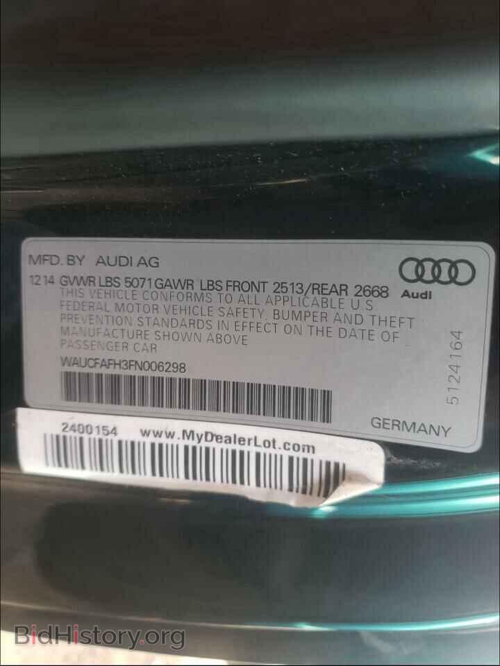 2015 AUDI A5 - VIN: WAUCFAFH3FN006298 - Фото 10