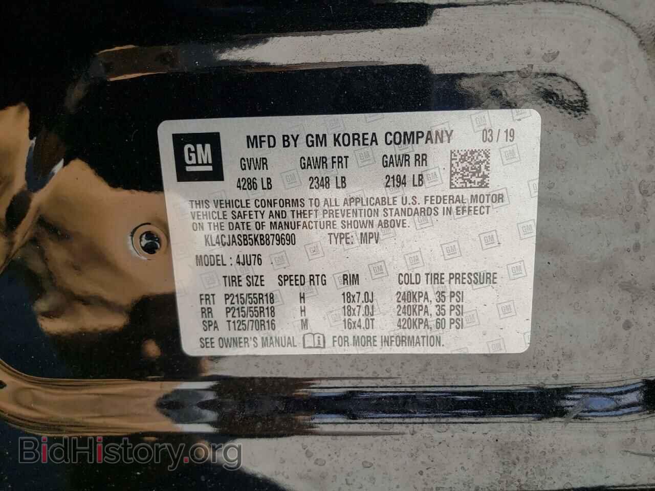 2019 BUICK ENCORE - VIN: KL4CJASB5KB879690 - Фото 10