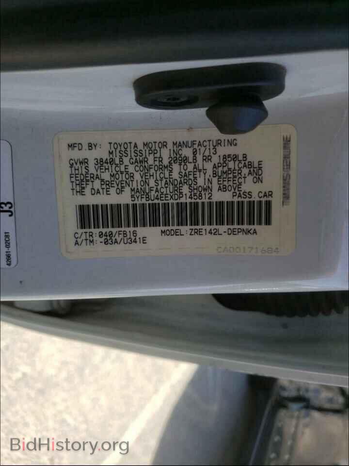 2013 TOYOTA COROLLA - VIN: 5YFBU4EEXDP145812 - Фото 10