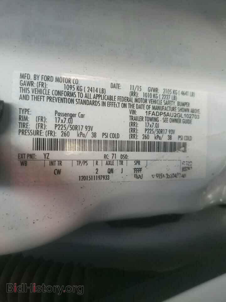 2016 FORD CMAX - VIN: 1FADP5AU2GL102703 - Photo 10