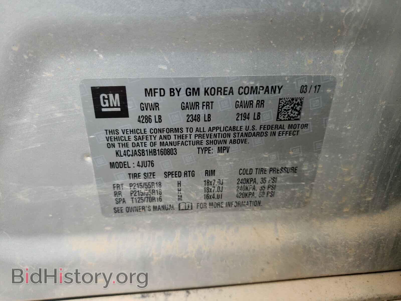 2017 BUICK ENCORE - VIN: KL4CJASB1HB160803 - Photo 10