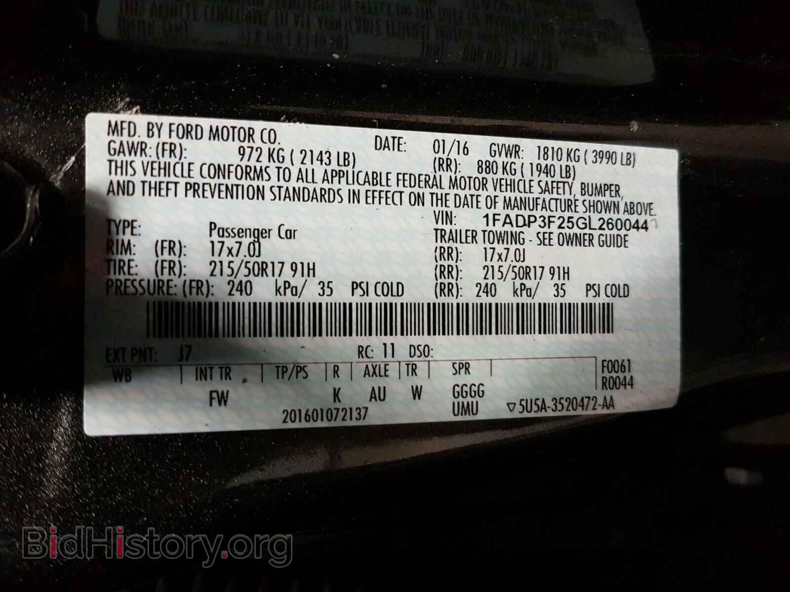 2016 FORD FOCUS - VIN: 1FADP3F25GL260044 - Photo 10