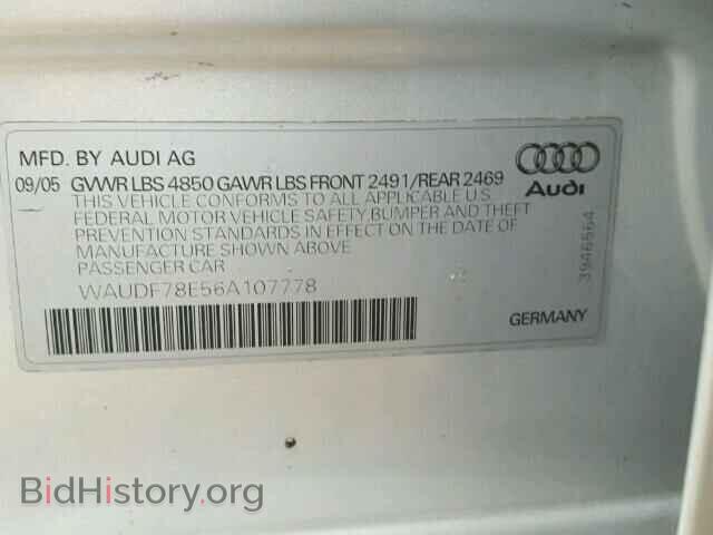 2006 AUDI A4 - VIN: WAUDF78E56A107778 - Photo 10
