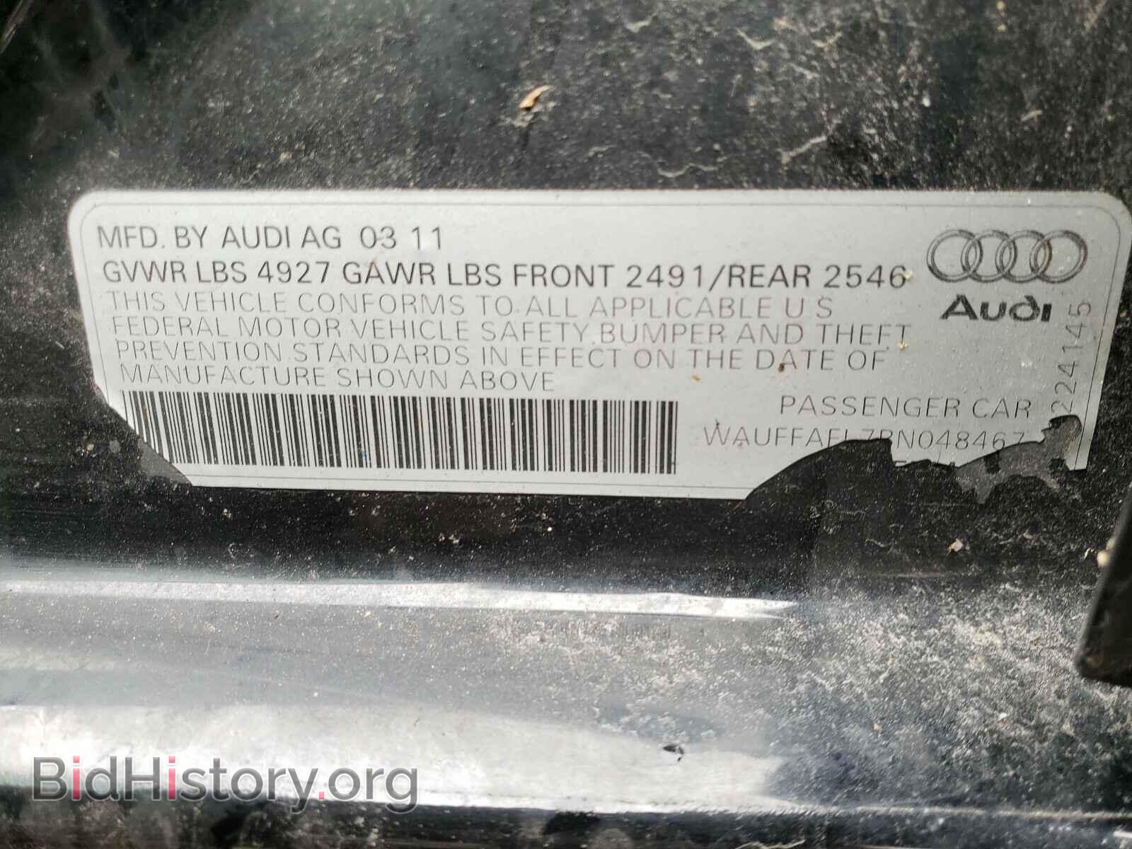 2011 AUDI A4 - VIN: WAUFFAFL7BN048467 - Фото 10