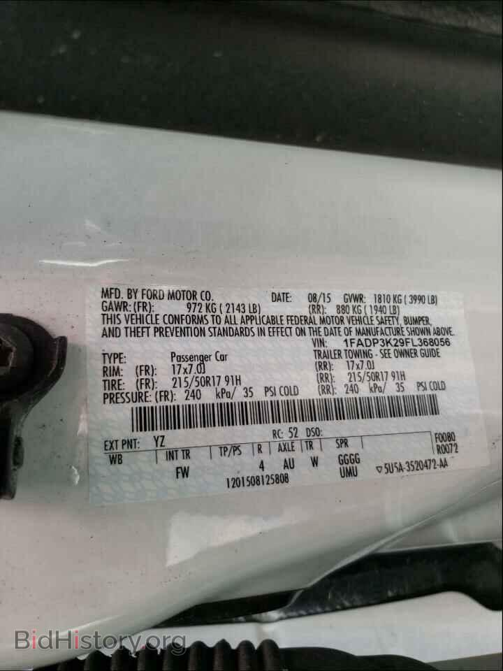 2015 FORD FOCUS - VIN: 1FADP3K29FL368056 - Фото 10