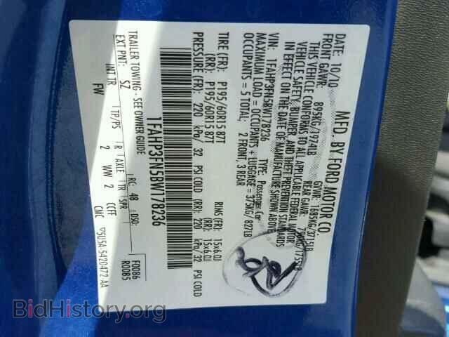 2011 FORD FOCUS - VIN: 1FAHP3FN5BW178236 - Фото 10
