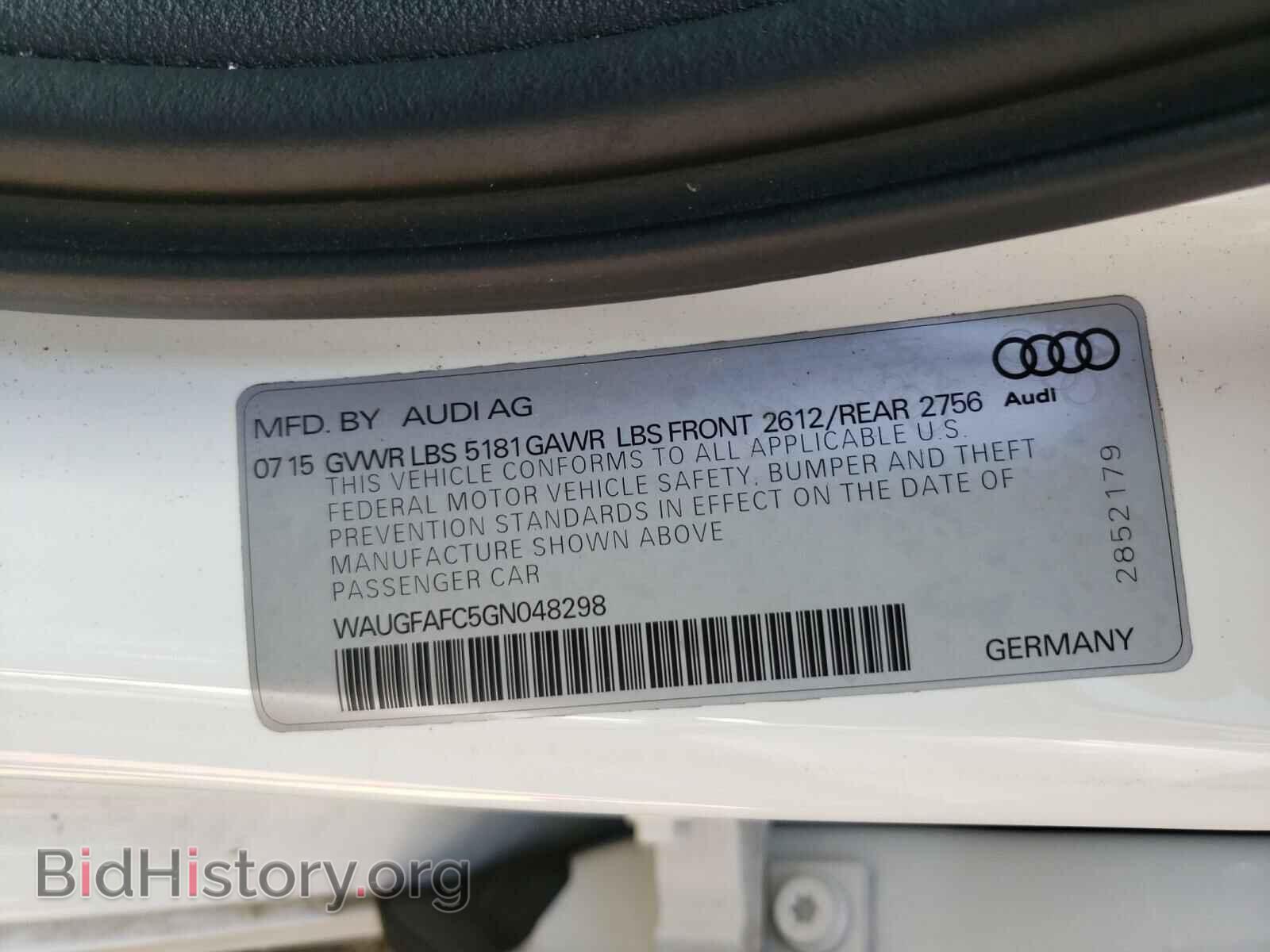 2016 AUDI A6 - VIN: WAUGFAFC5GN048298 - Фото 10