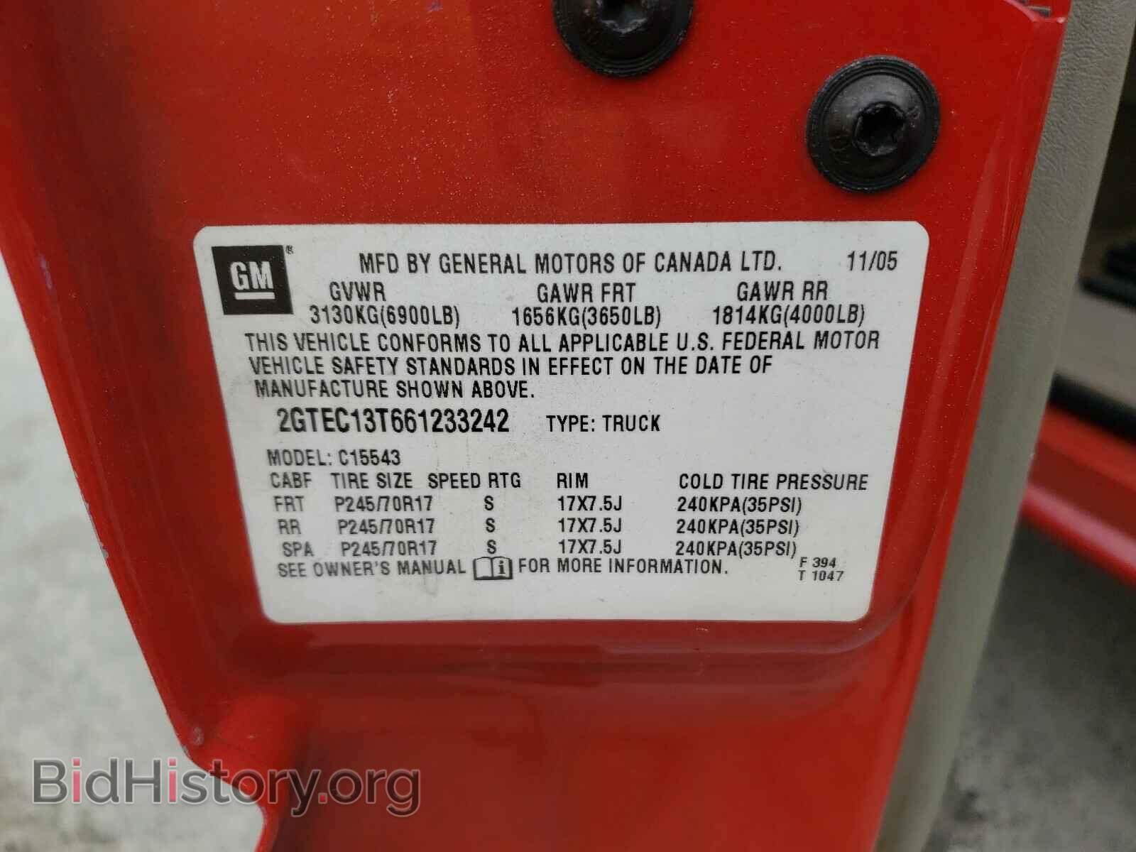 2006 GMC SIERRA - VIN: 2GTEC13T661233242 - Фото 10