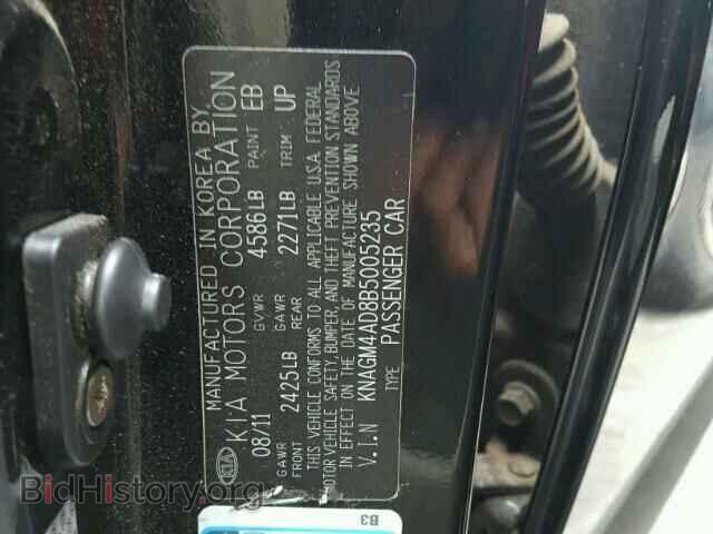 2011 KIA OPTIMA - VIN: KNAGM4AD8B5005235 - Фото 10