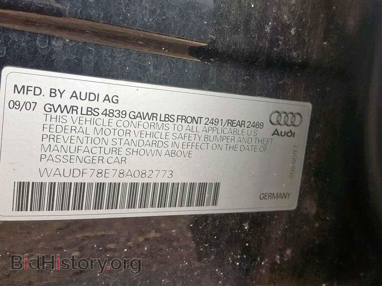 2008 AUDI A4 - VIN: WAUDF78E78A082773 - Photo 10