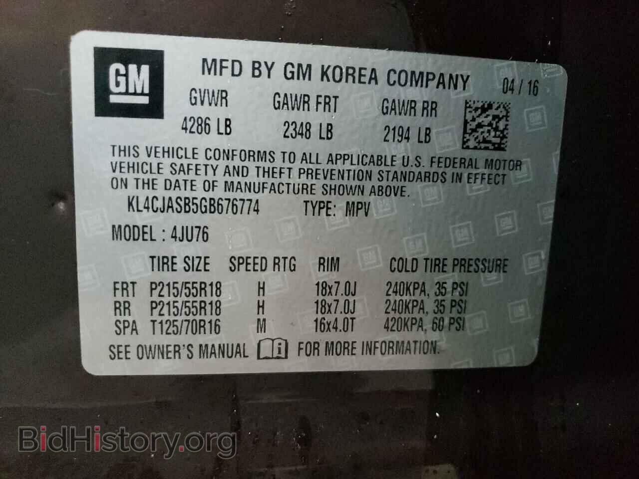 2016 BUICK ENCORE - VIN: KL4CJASB5GB676774 - Photo 13