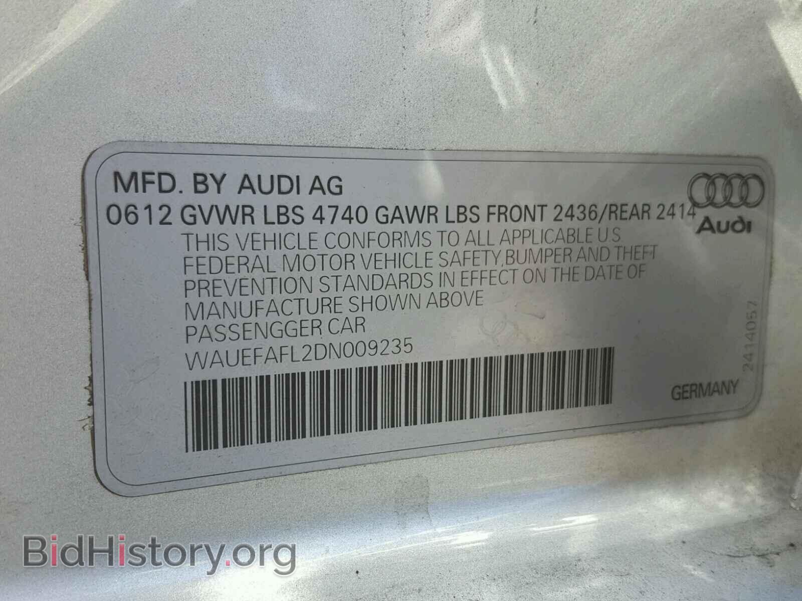 2013 AUDI A4 - VIN: WAUEFAFL2DN009235 - Фото 10