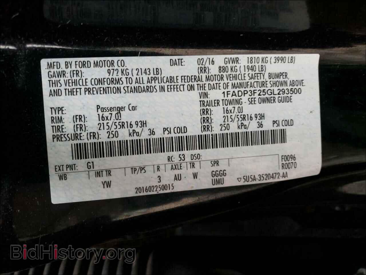 2016 FORD FOCUS - VIN: 1FADP3F25GL293500 - Фото 10