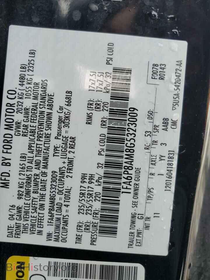 2016 FORD ALL Models - VIN: 1FA6P8AM8G5323009 - Фото 13