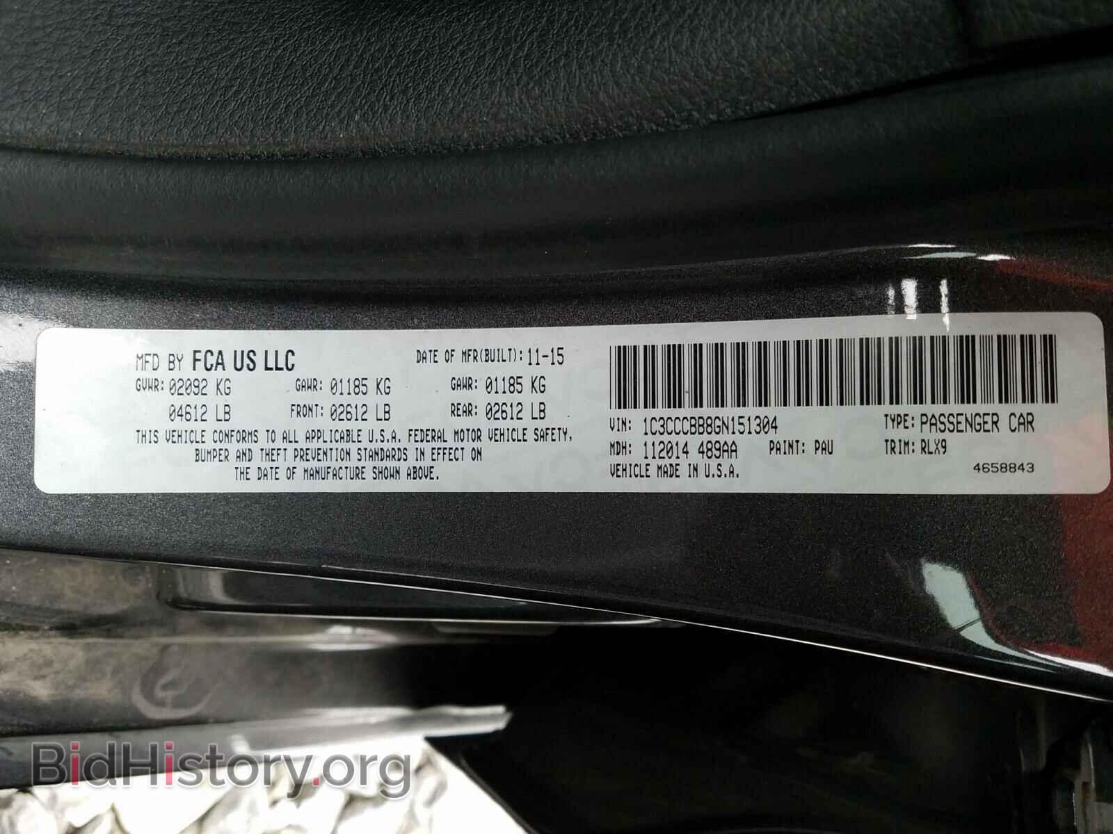 2016 CHRYSLER 200 - VIN: 1C3CCCBB8GN151304 - Фото 10