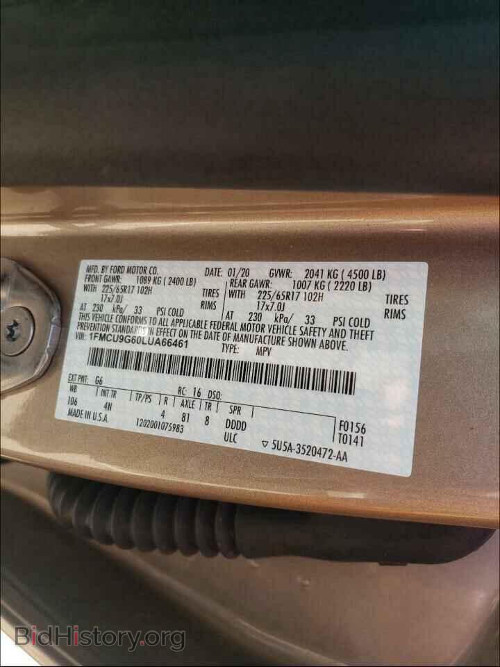 2020 FORD ESCAPE - VIN: 1FMCU9G60LUA66461 - Photo 10