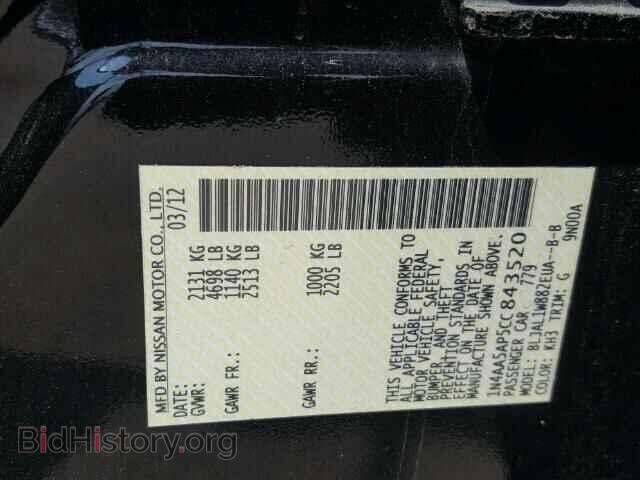 2012 NISSAN MAXIMA - VIN: 1N4AA5AP5CC843520 - Фото 10