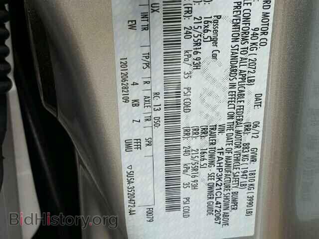 2012 FORD FOCUS - VIN: 1FAHP3K21CL472067 - Фото 10
