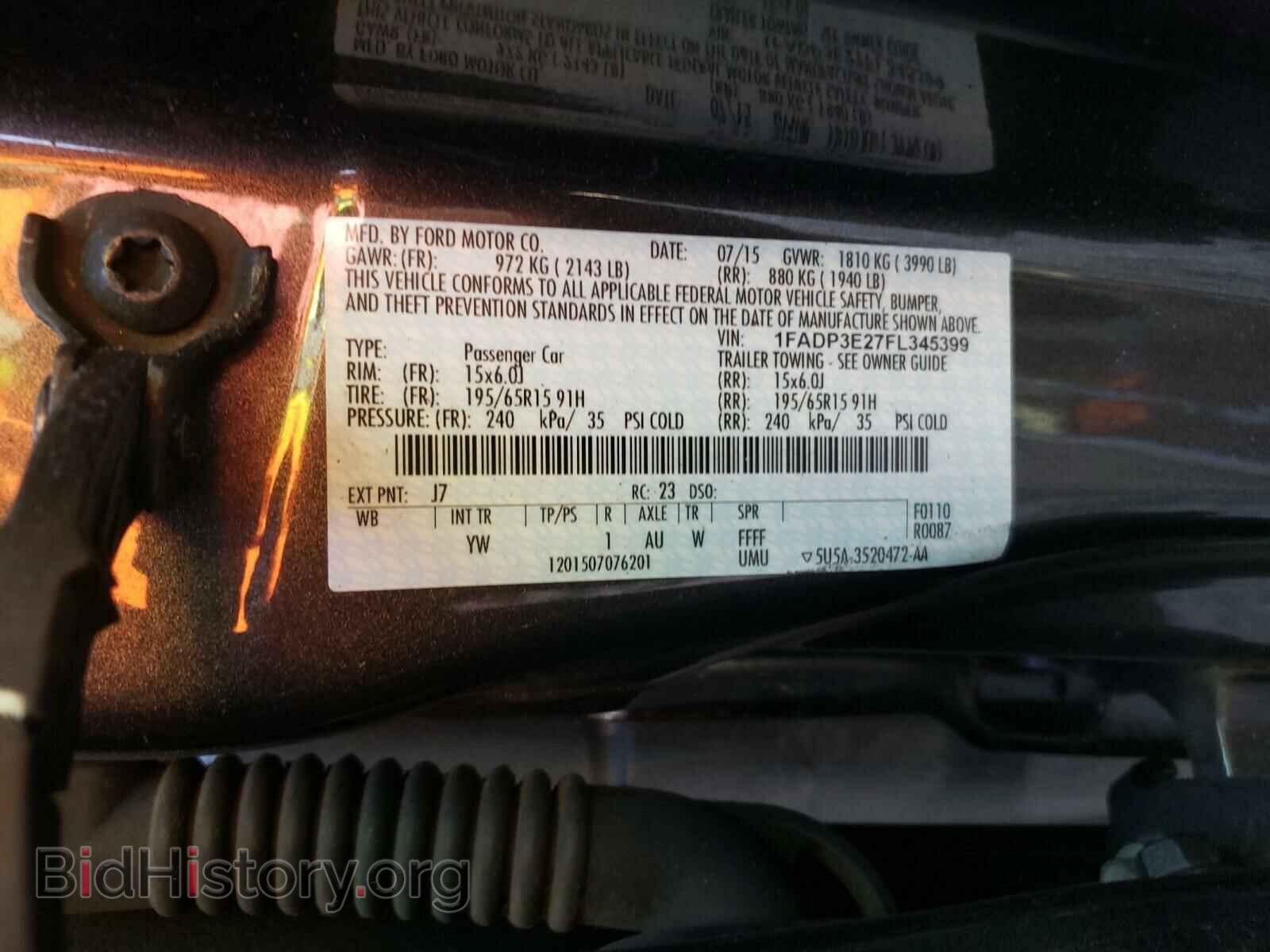 2015 FORD FOCUS - VIN: 1FADP3E27FL345399 - Фото 10
