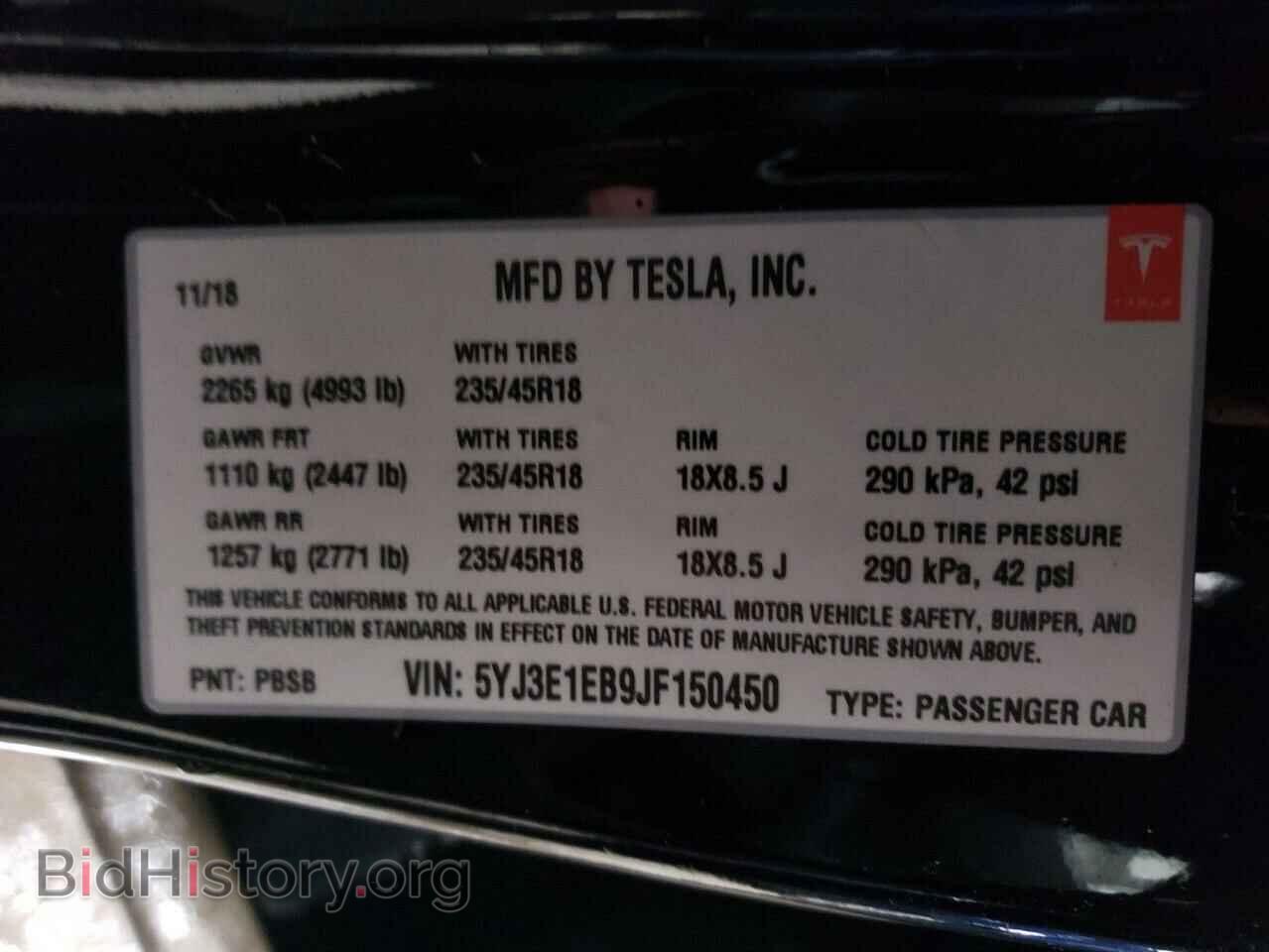 2018 TESLA MODEL 3 - VIN: 5YJ3E1EB9JF150450 - Photo 13