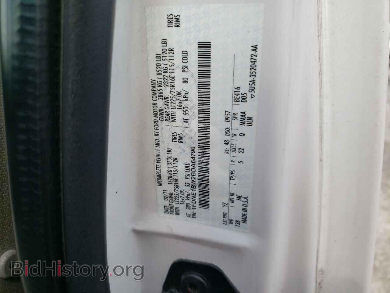 2011 FORD ECONOLINE - VIN: 1FDNE1BW2BDA64790 - Фото 10
