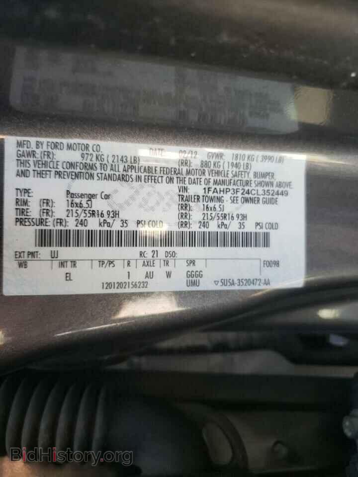 2012 FORD FOCUS - VIN: 1FAHP3F24CL352449 - Photo 10