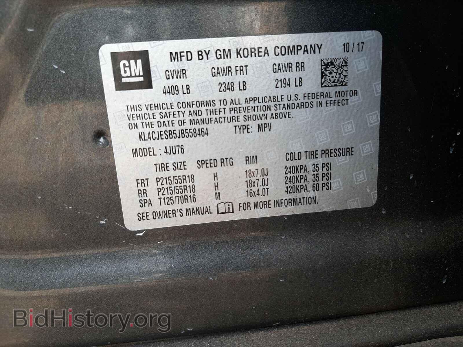 2018 BUICK ENCORE - VIN: KL4CJESB5JB558464 - Photo 10