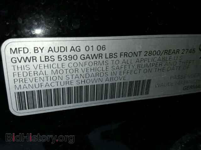 2006 AUDI A6 - VIN: WAUDL74F36N135708 - Фото 10