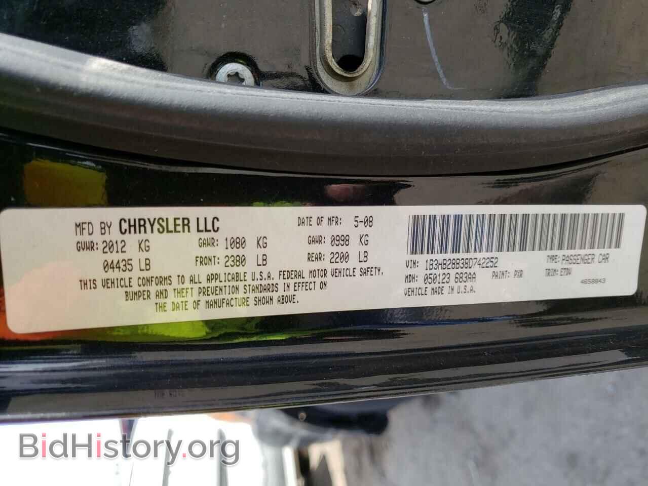 2008 DODGE CALIBER - VIN: 1B3HB28B38D742252 - Фото 10