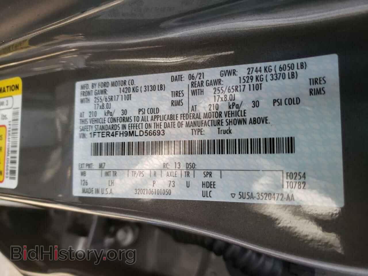2021 FORD RANGER - VIN: 1FTER4FH9MLD56693 - Фото 10