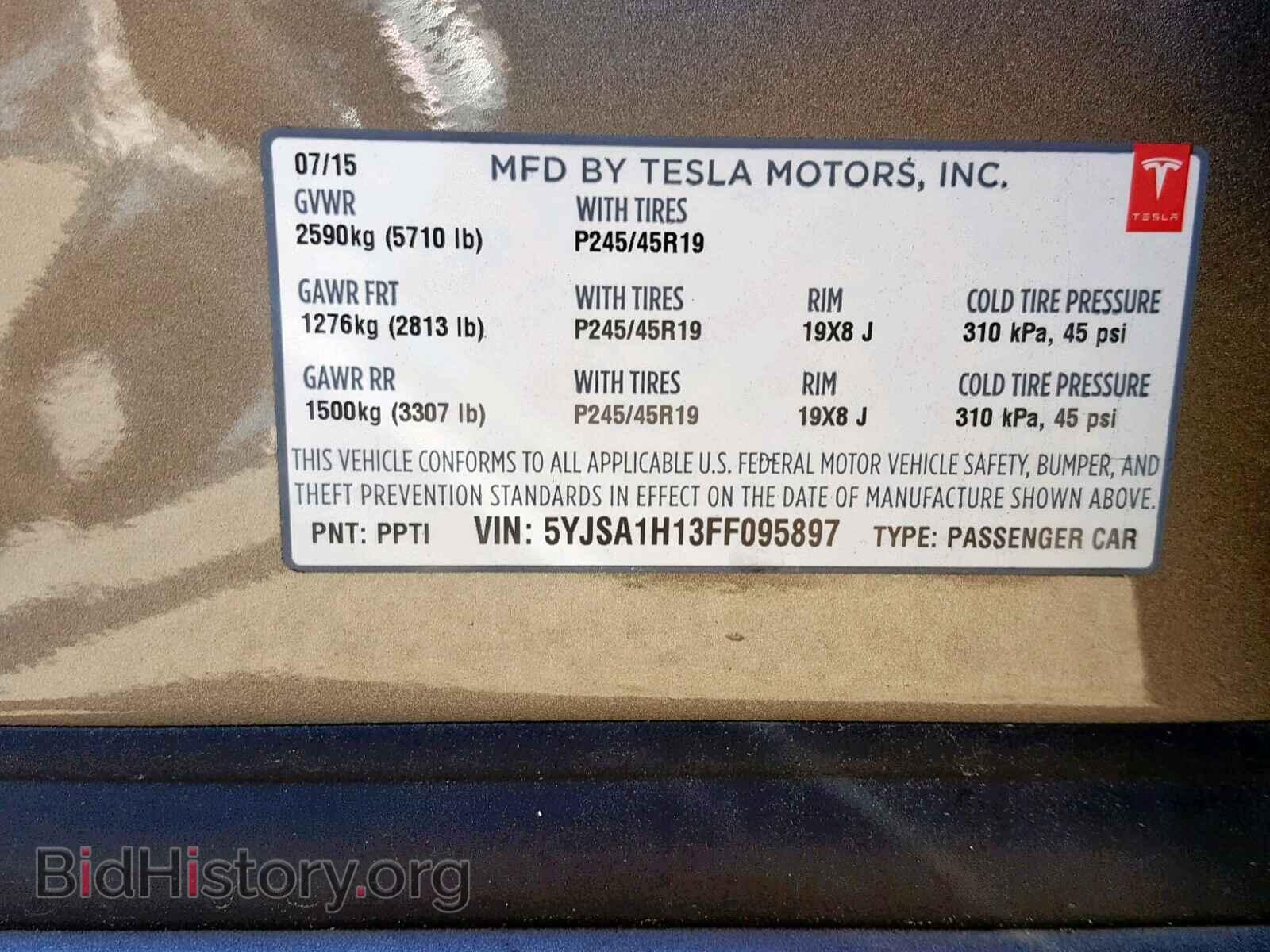 2015 TESLA MODEL S 85 - VIN: 5YJSA1H13FF095897 - Photo 10