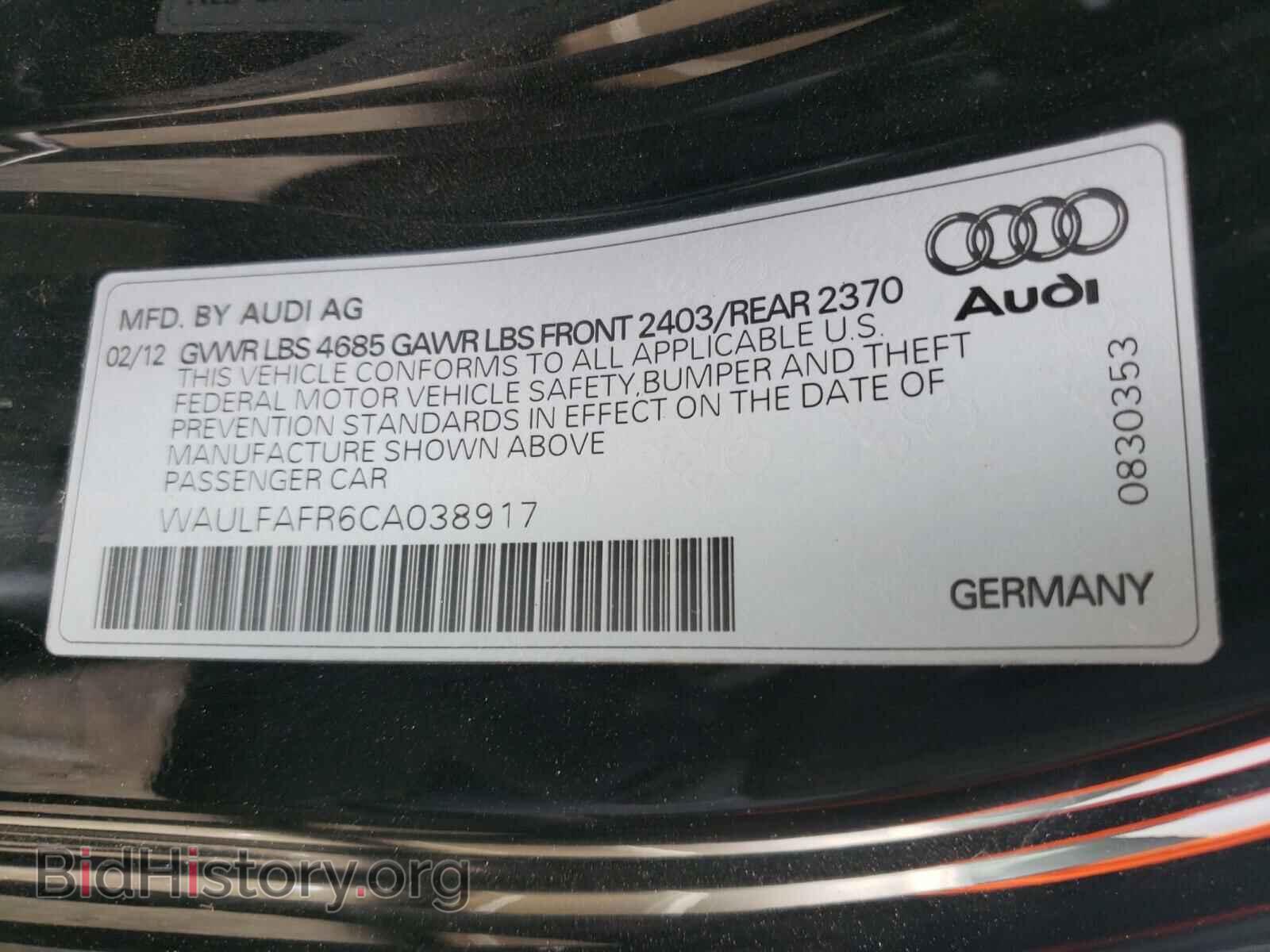 2012 AUDI A5 - VIN: WAULFAFR6CA038917 - Photo 10