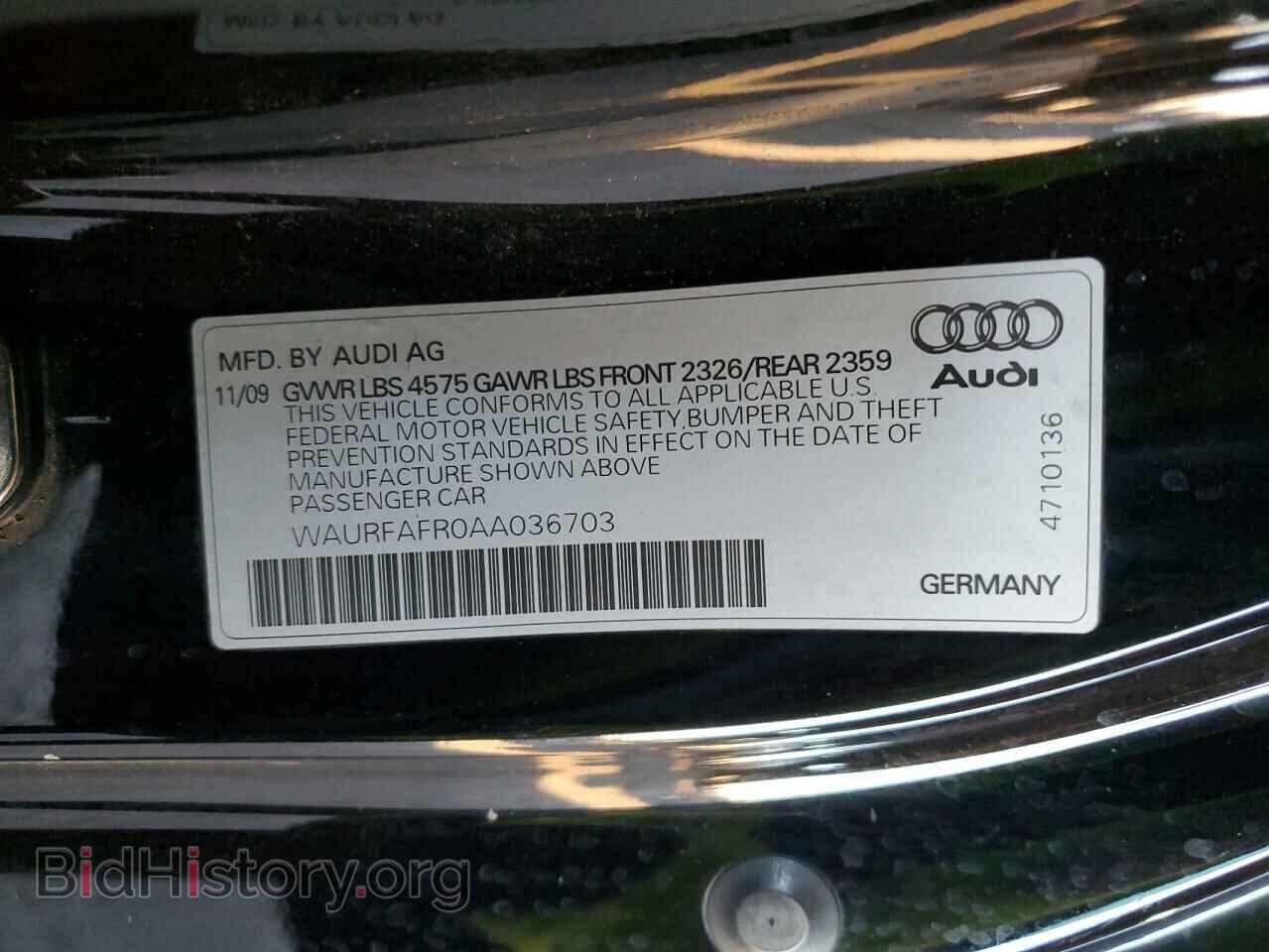 2010 AUDI A5 - VIN: WAURFAFR0AA036703 - Фото 12