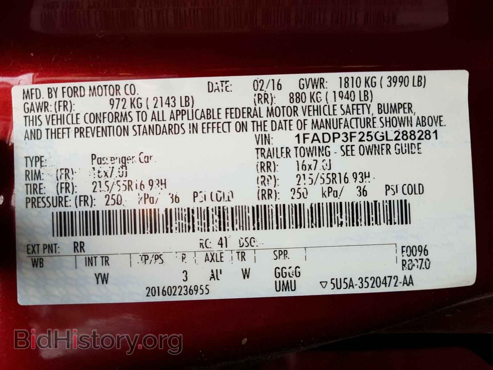 2016 FORD FOCUS - VIN: 1FADP3F25GL288281 - Фото 10