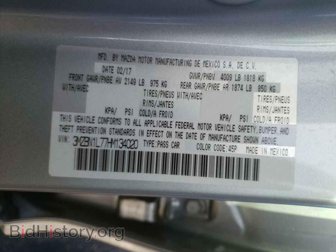2017 MAZDA 3 - VIN: 3MZBN1L77HM134020 - Фото 10