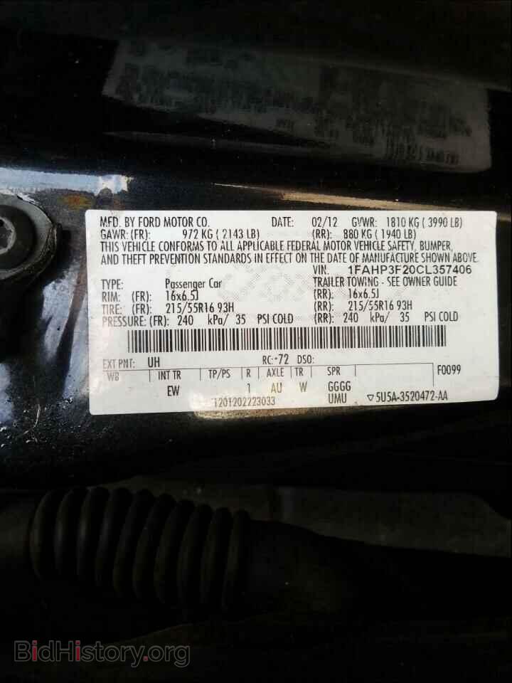 2012 FORD FOCUS - VIN: 1FAHP3F20CL357406 - Фото 10