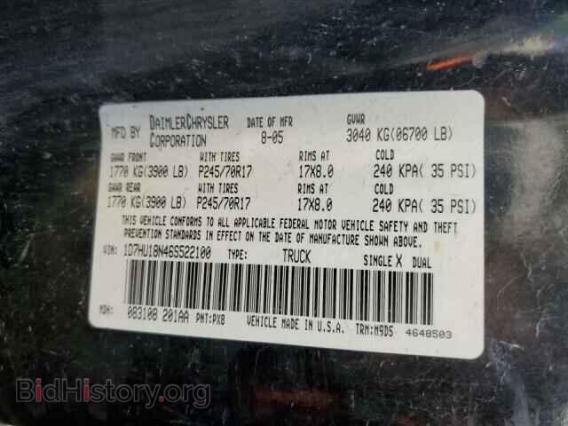 2006 DODGE RAM 1500 - VIN: 1D7HU18N46S522100 - Фото 12
