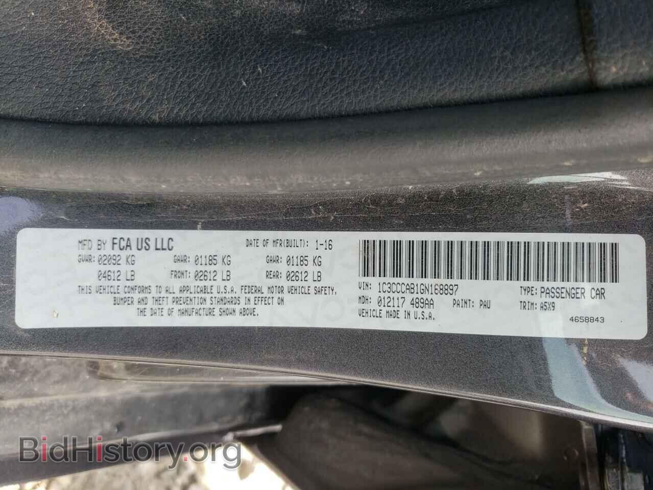 2016 CHRYSLER 200 - VIN: 1C3CCCAB1GN168897 - Фото 10