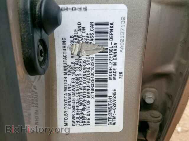 2003 TOYOTA COROLLA - VIN: 2T1BR32E43C102243 - Фото 10