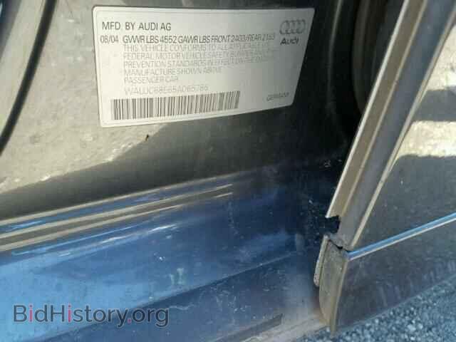 2005 AUDI A4 - VIN: WAUJC68E65A065786 - Фото 9