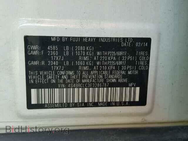 2014 SUBARU OUTBACK - VIN: 4S4BRCLC3E3286787 - Фото 10