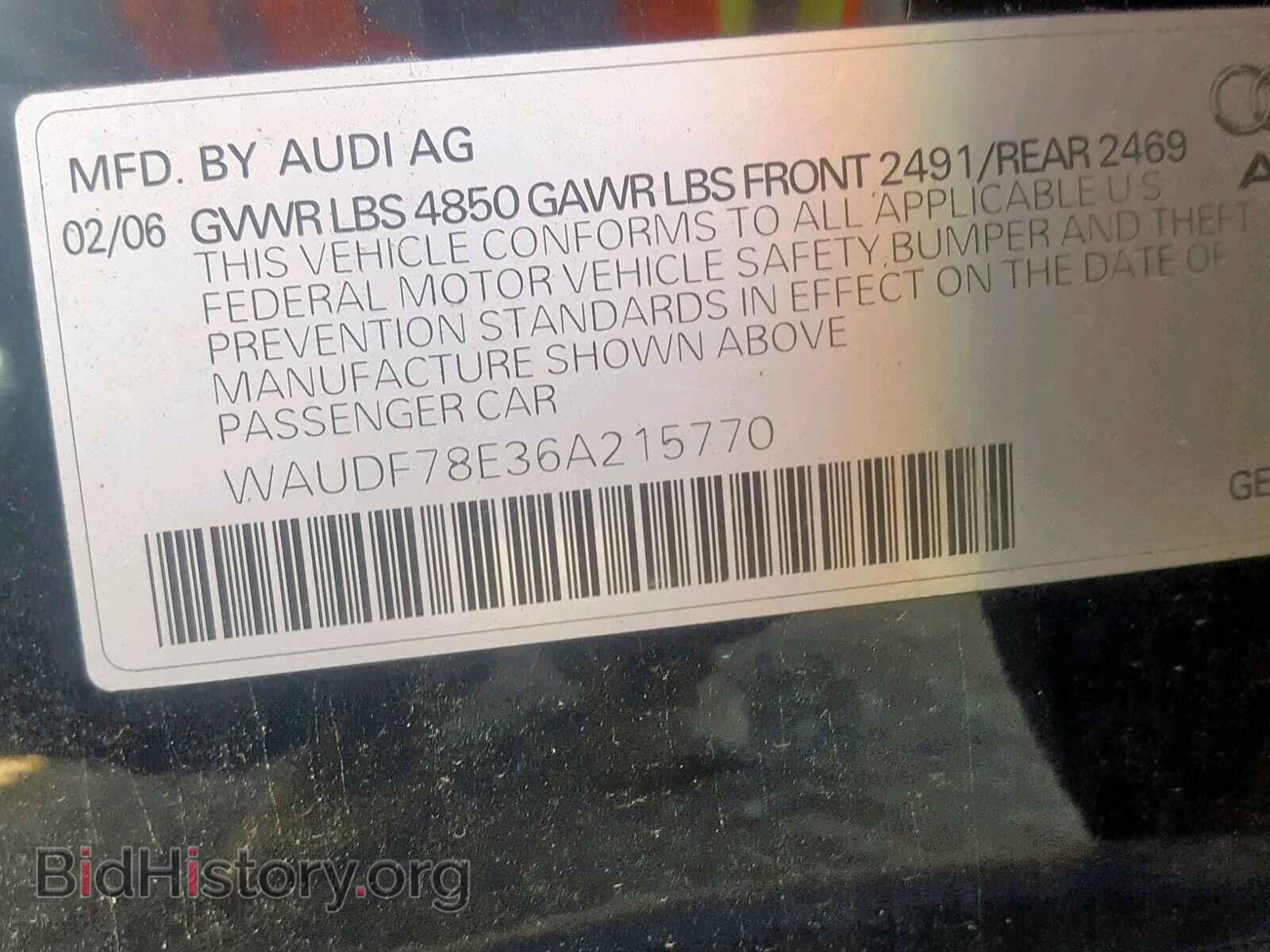 2006 AUDI A4 - VIN: WAUDF78E36A215770 - Photo 10