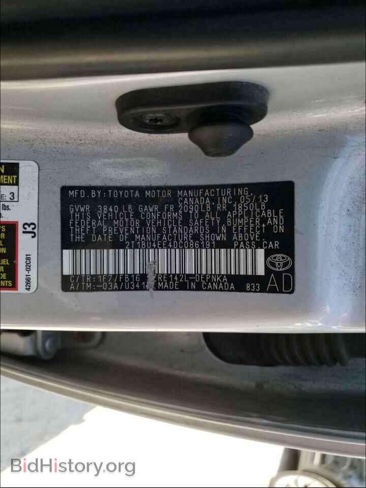 2013 TOYOTA COROLLA - VIN: 2T1BU4EE4DC086191 - Фото 10
