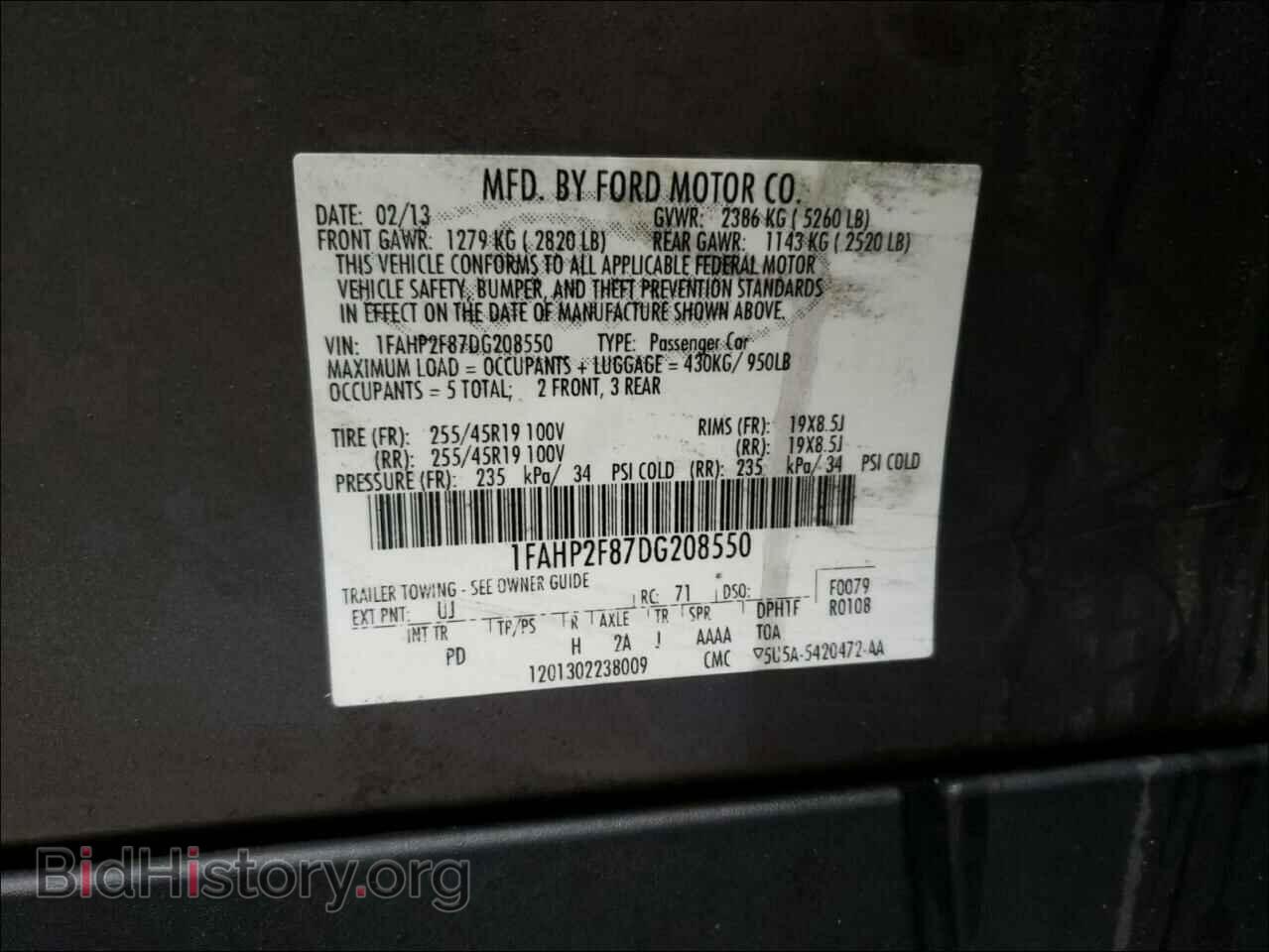 2013 FORD TAURUS - VIN: 1FAHP2F87DG208550 - Photo 10
