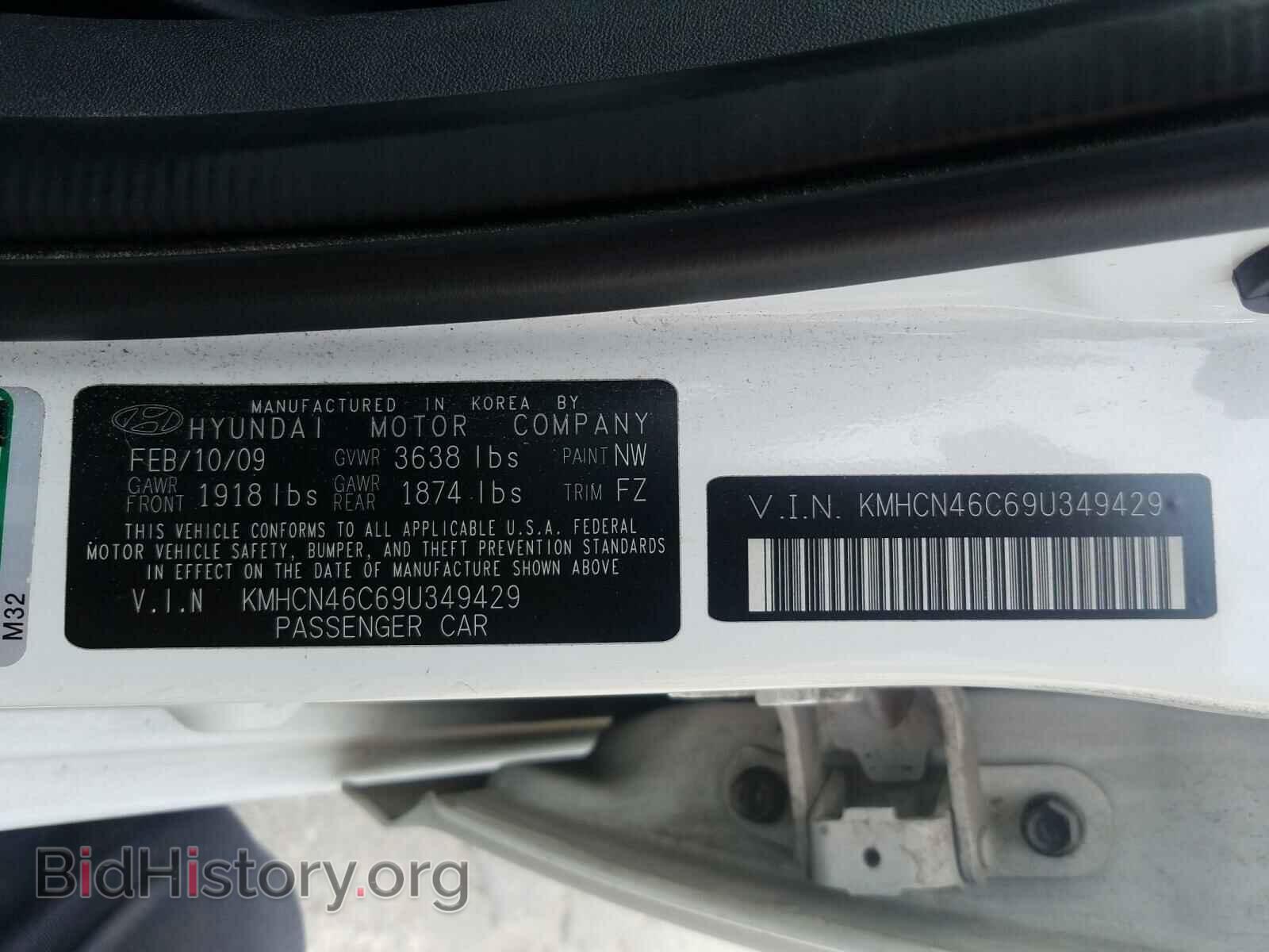 2009 HYUNDAI ACCENT - VIN: KMHCN46C69U349429 - Фото 10