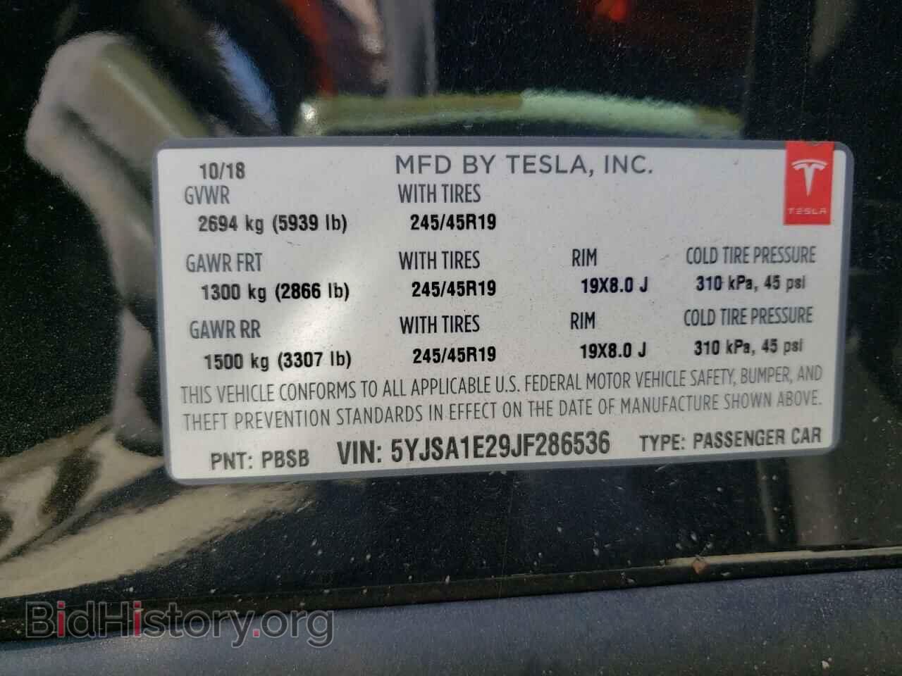 2018 TESLA MODEL S - VIN: 5YJSA1E29JF286536 - Photo 10