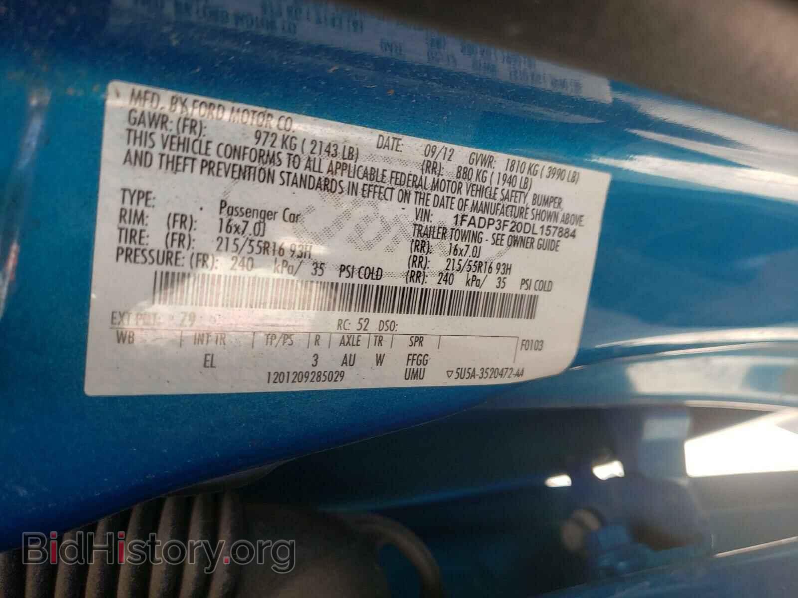 2013 FORD FOCUS - VIN: 1FADP3F20DL157884 - Фото 10